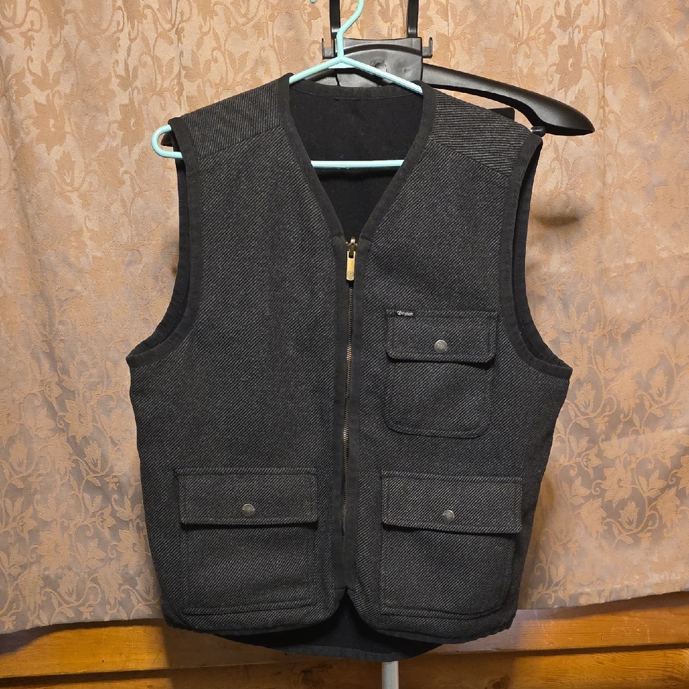 Brixton Charcoal Quilted Utility Vest